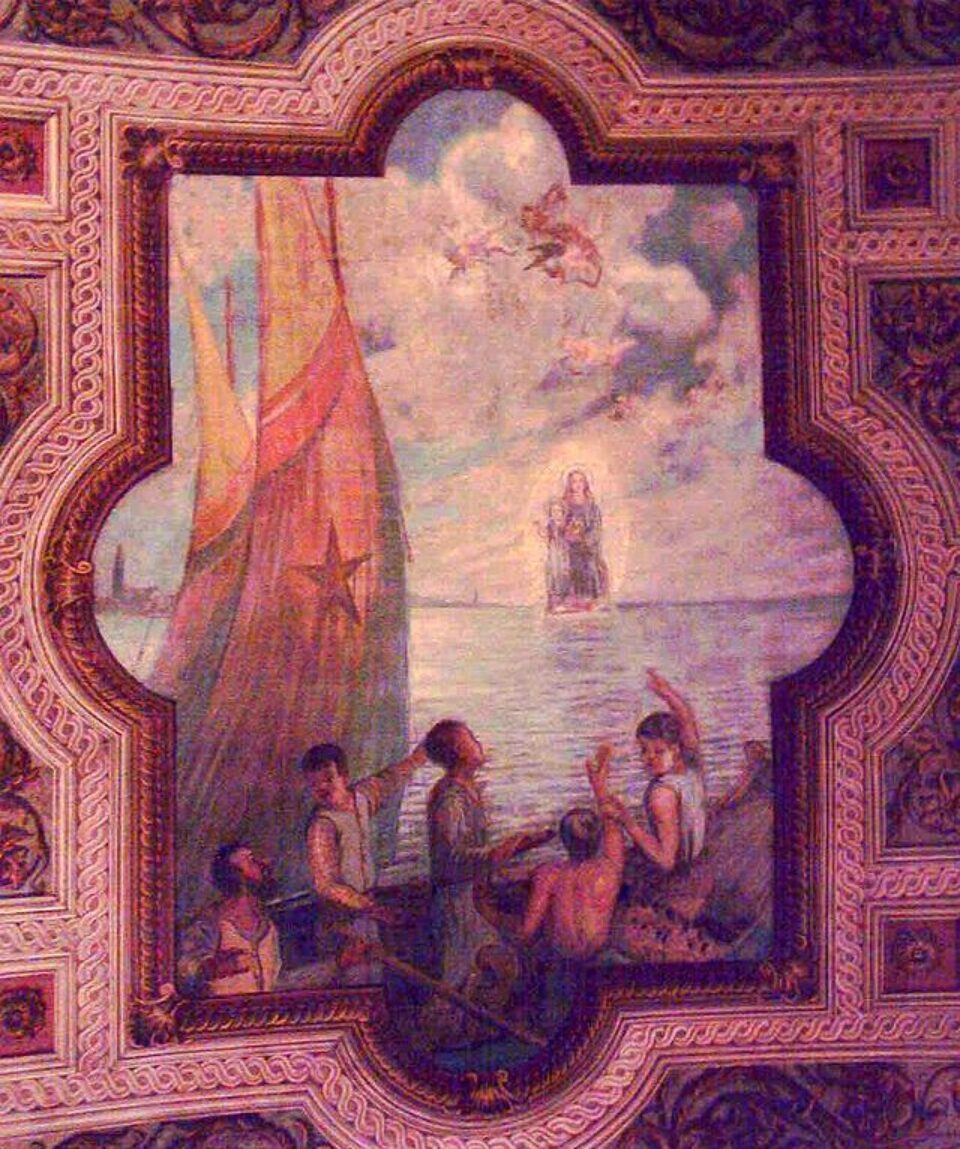 Santuario_della_Madonna_dell'Angelo,_soffitto,_affresco_Madonnina_(Caorle)